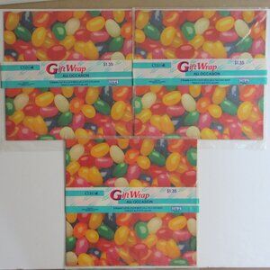 Jelly Beans Candy Wrapping Paper Gift Wrap 2 Sheets Cleo (Gibson) NEW 3 Pkgs